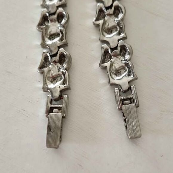 Vtg Eikon Art Deco Wrist Watch & Bracelet Set Silvertone Bows Marcasite Coquette main image 5